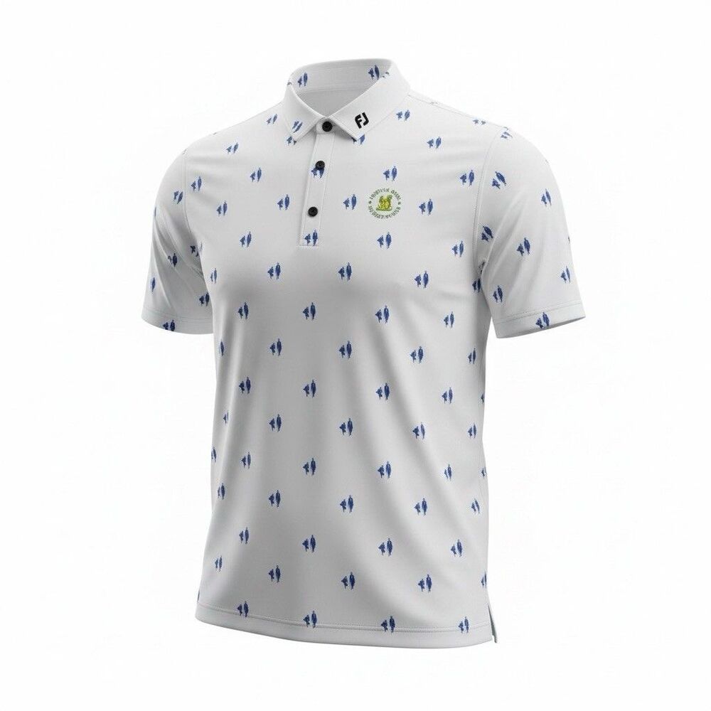 FootJoy Men's CL 125th US Open 2025 Oakmont Golf Polo Shirt White Graphic Print
